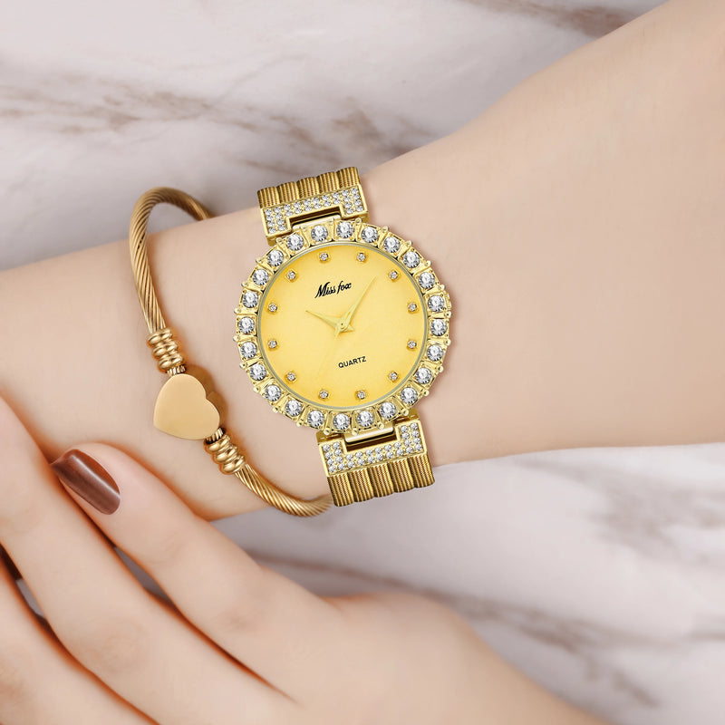 Missfox relógios femininos de maca Luxo