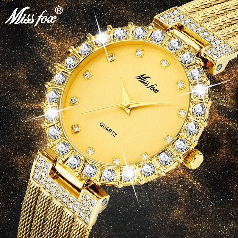 Missfox relógios femininos de maca Luxo