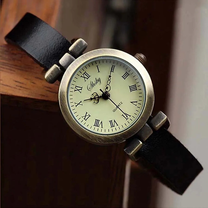Relógio feminino ROMA Vintage de Couro